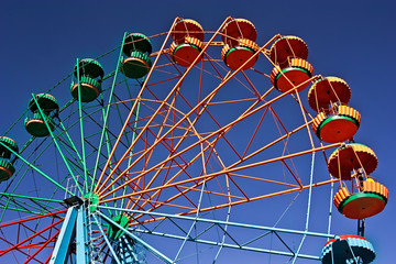 Ferris Wheel on a blue sky