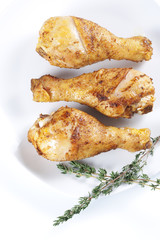 Roasted chicken legs with thyme