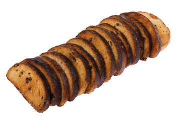 brown rusk isolated on white