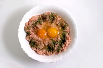 minced, meat, egg,