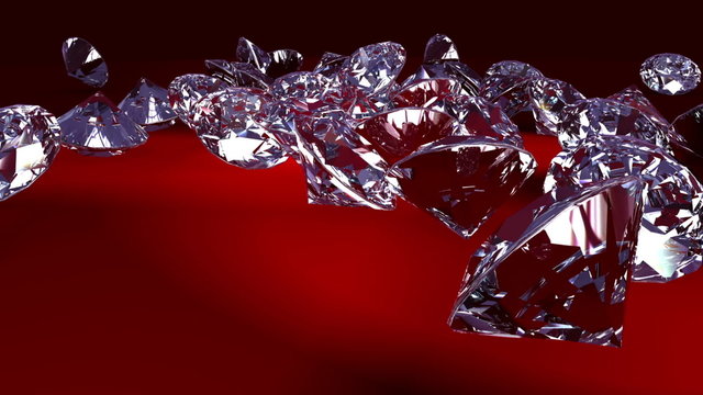 Animation of a mass of diamonds