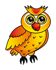 cartoon owl isolated over white background