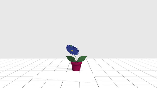Animation of a blue flower