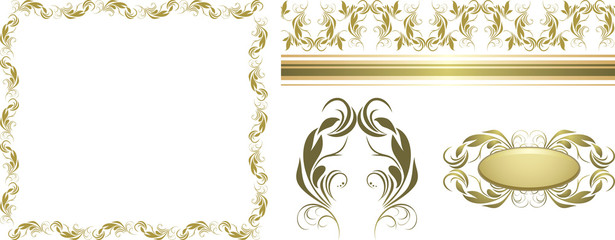 Set of decorative retro elements for design. Vector