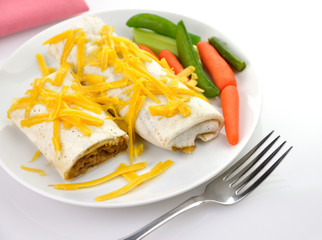 Mexican burrito with ground beef,