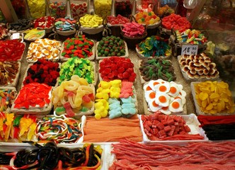 Show case of a candy store