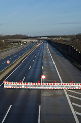 Gesperrte Autobahn