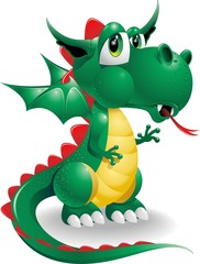 Drago Cartoon-Dragon Cartoon-Vector © BluedarkArt