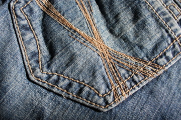 pocket of blue jeans