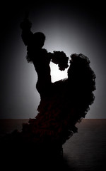 Silhouette of flamenco dancer