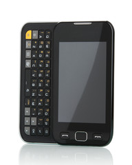 Smart phone with touch screen and sliding  keyboard