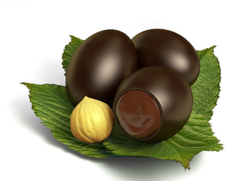Ovetti di cioccolata ripieni alla nocciola