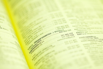 background of a directory yellow pages
