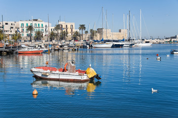 Obraz premium Panoramic view of Bari seaport. Apulia.