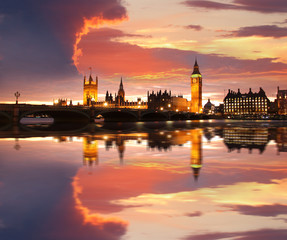 Big Ben in the evening, London, UK