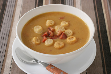 bean soup with sausages