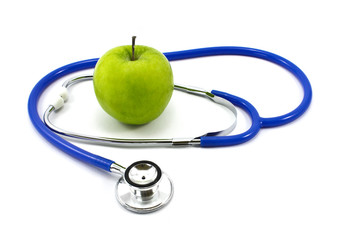 apple and stethoscope