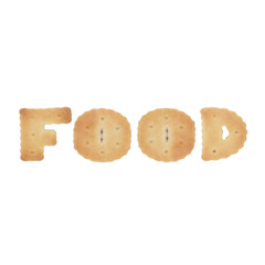 Word 'food' from cookies-letters