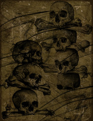 Altes Papier mit Totenschädel