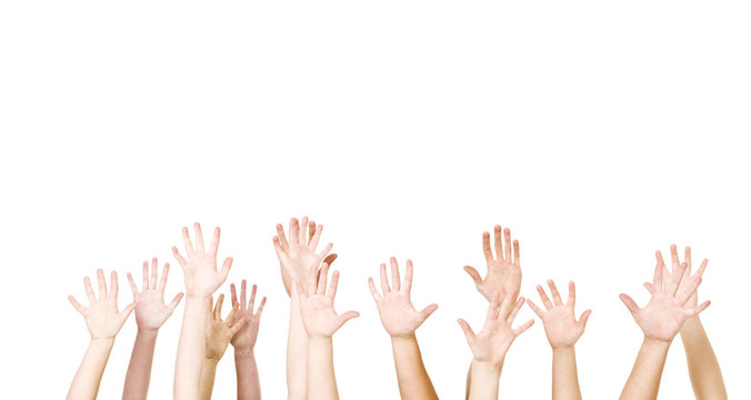 Group of Hands in the air