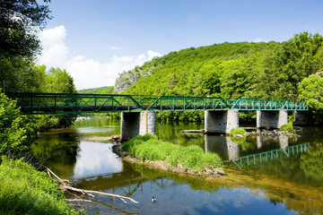 Fototapeta na wymiar bridge across Dyje river, Hardegg, Lower Austria, Austria