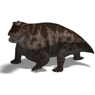 Dinosaur Keratocephalus. 3D rendering with clipping path and