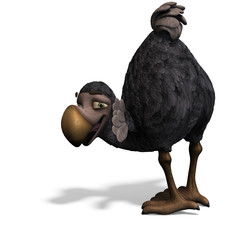 very funny toon Dodo-bird. 3D rendering with clipping path and © Ralf Kraft