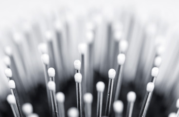 Close up shot of hair brush