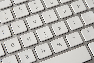 Modern white computer keyboard