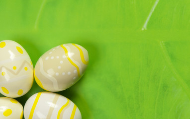 Easter Eggs on leaf