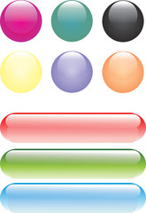 Set of glossy shiny buttons, vector
