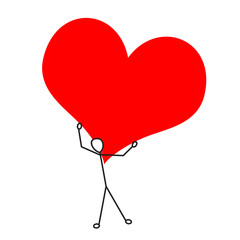 Stickman with a large heart