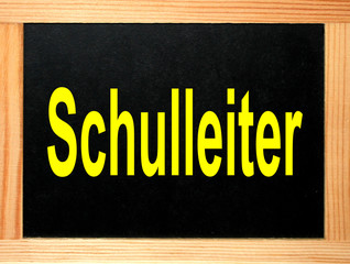 tafel, schild, begriff: schulleiter
