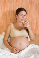 pregnant girl drinking water