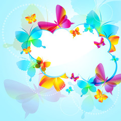 Colorful background with butterfly