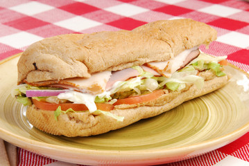 Sub sandwich on a plate