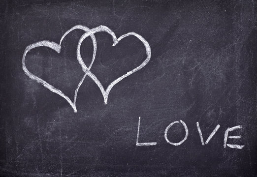 love hearts school chalkboard