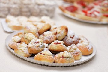 typical czech sweet cakes as very nice food background