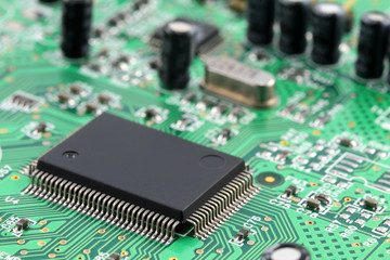 Computer circuit board. Shallow DOF