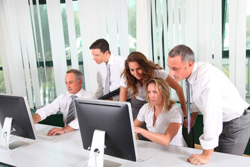 Group of business people working in the office