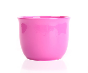 Colored empty flower pot, isolated on white background © Jag_cz