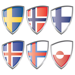 North Europe flags
