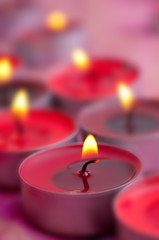 candles on a blurred background