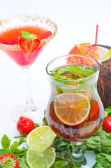 Cocktail drink on fruit