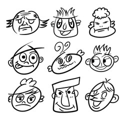 hand draw cartoon head icon