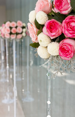 Wedding rose flowers bucket arrangement