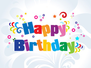 abstract colorful birthday words