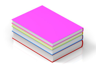 3D rendering colorful books