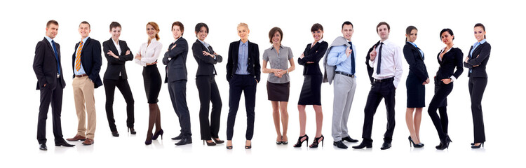 businessteam formed of businessmen and businesswomen