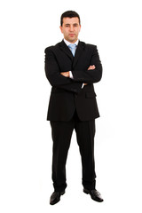 Obraz na płótnie Canvas young business man full body isolated on white background